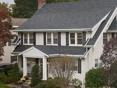 Mid-class home with a shingle roof